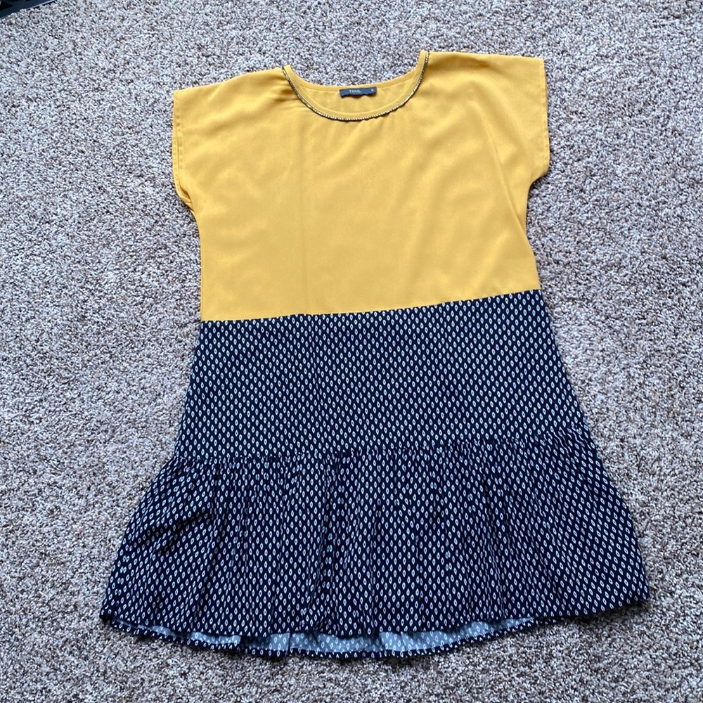 Cute shift dress, chiffon top, polyester bottom